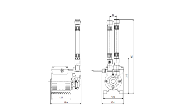 Grundfos SSP-2.0B 2.0bar Amazon Brass Positive Head Shower Pump 96787450 - Image 3