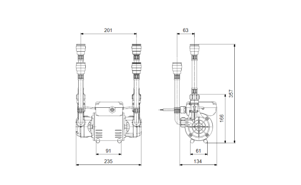 Grundfos STR2-1.5 C 1.5Bar Shower Pump Positive Head 98950216 - Image 2