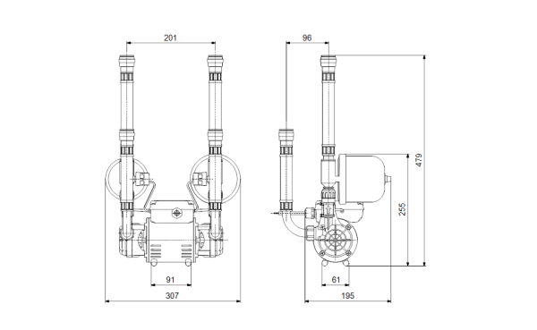 Grundfos STR2-2.0 CN 2.0Bar Shower Pump Negative Head 98950220 - Image 2