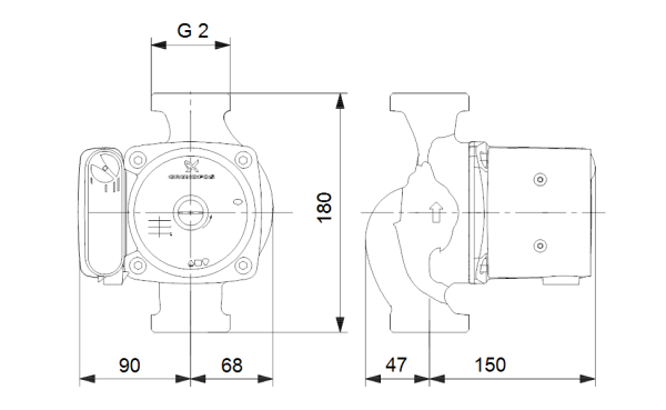 Grundfos UPS 32-100N 98057249 - Image 3