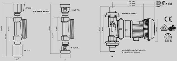 DAB Vortex BWO 155V Electronic Thermostat (1 1/4") Hot Water Circulator 240v 433111061 - Image 3