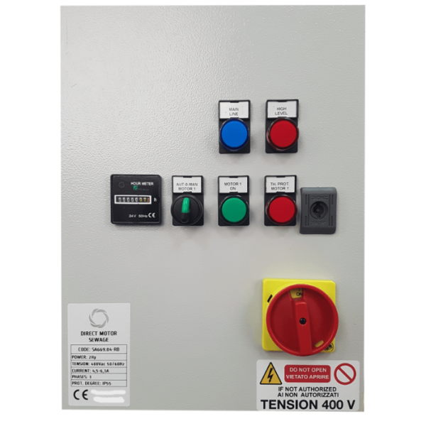 JS Direct Motor Sewage Control Panel 1 x 230v c/w 6A - 16A Overload For Single Pumps 020-722 (16A)