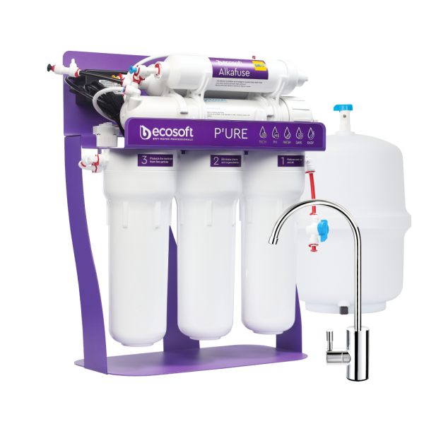 Ecosoft PURE ALKAFUSE reverse osmosis filter with Pump MO675MALCPSECO