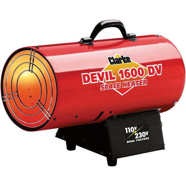 Clarke DEVIL1600DV 36.6kW Dual Voltage Propane Gas Fired Space Heater (110V/230V) 6920191
