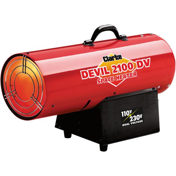 Clarke DEVIL2100DV 50kW Dual Voltage Propane Gas Fired Space Heater (110V/230V) 6920196
